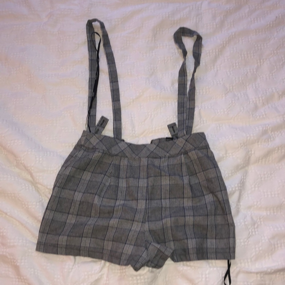 Plaid Shorts with Suspenders